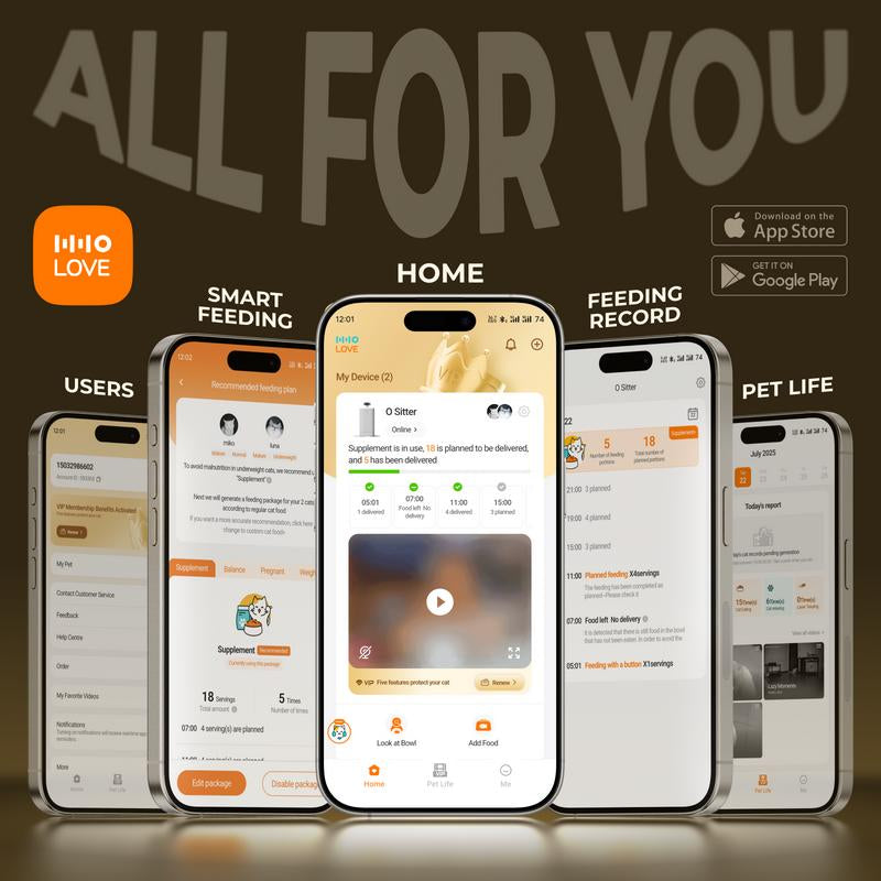 HHOLOVE O SITTER Comedero Automático para Gatos con Cámara: Con IA, Video 2K HD, Visión Nocturna, Wi-Fi 5G/2.4G, Programable, Audio de 2 Vías, Alerta de Poco Alimento y Sensor de Bloqueo (Versión con 1 Año de Suscripción).